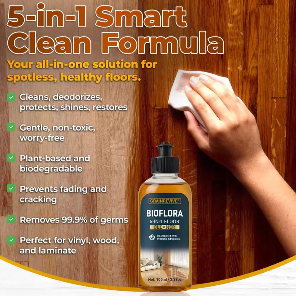 GRAINREVIVE™ 5-in-1 Floor Cleaner - Fast-Drying, Antibacterial, and Eco-Friendly Solution